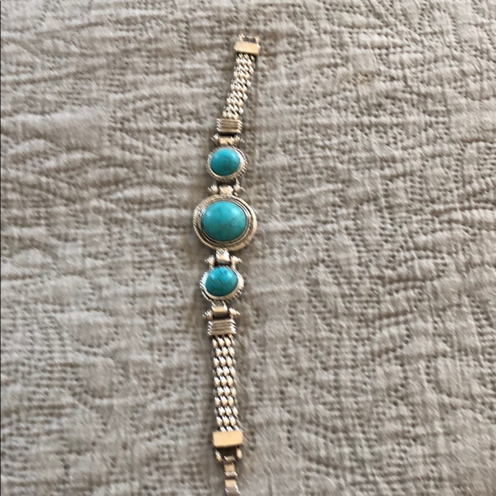Silver and turquoise bracket